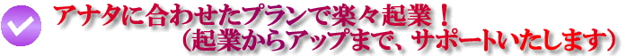 あなたに合わせたプランで楽々起業！
